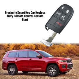 Key Fob Compatible with Jeep Grand Cherokee 2014 2015 2016 2017 2018 2019 2020 2021 5-Button Keyless Entry Remote Control Car Key Fob, FCC ID M3N-40821302, Replace 68143505AC 68143505AA 68143505AB