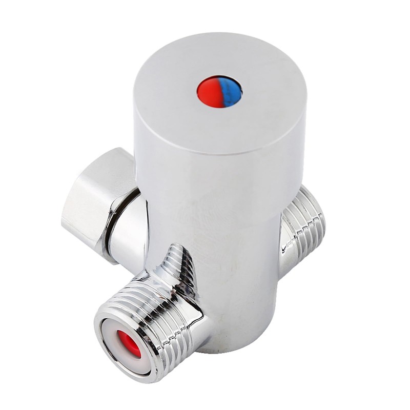 G1/2 Hot Cold Water Mixing Valve, 3 Ways Brass Thermostatic
