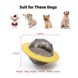 Puzzle Toys for Middle-Size Dogs 6.45inch, Nontoxic Bite-Resistant Dog Treat Feeder, Training Treat Dispenser Ball, Interactive Treat Dispensing Dog Toy to Aid Pets Digestion (Yellow)