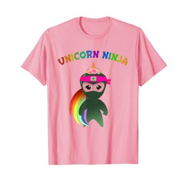 Pink UNICORN NINJA Fancy Dress Spy Girls Kids Mom Teachers T-Shirt
