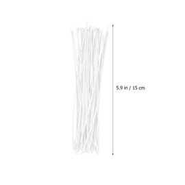 OUNONA 500 x Cable Wrap Ties Plastic Coated Iron Wire Twist Ties. 15 cm (White)