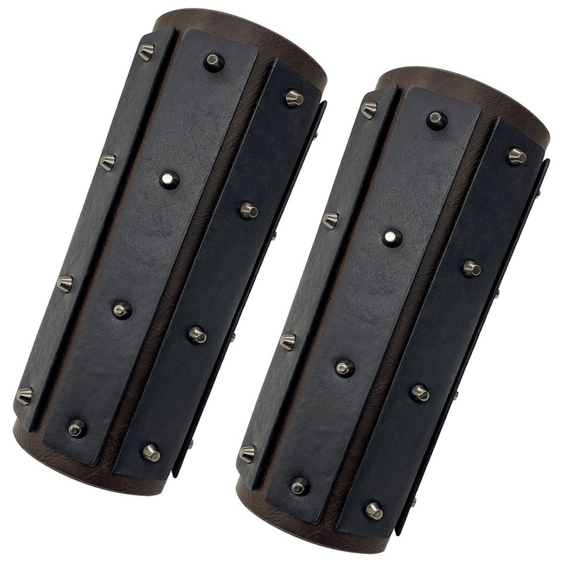 1 Pair Medieval Arm Guards,Viking Faux Leather Gauntlet,Vintage Knight Arm