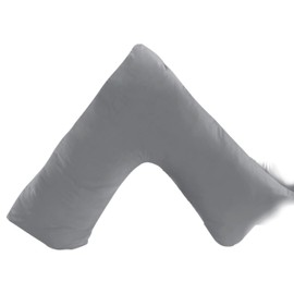 GOHAR HOME V shaped pillowcase cover Back & Neck Support Orthopaedic Pregnancy/Nursing V Pillowcase cover only (Grey)