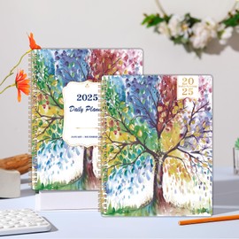 Daily Planner 2025 - Appointment Book 2025, 8'' x 10'', Hourly Planner from Jan.2025 - Dec.2025, 2025 Daily Planner with Printed Inner Tabs