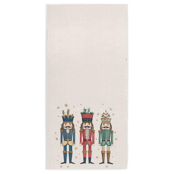 Peystean Cotton Towel, Hand-Drawn Nutcracker Soldiers Christmas Absorbent Soft Hand