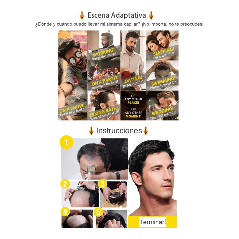 Protesis Capilar Indetectable Cabello 100% Humano