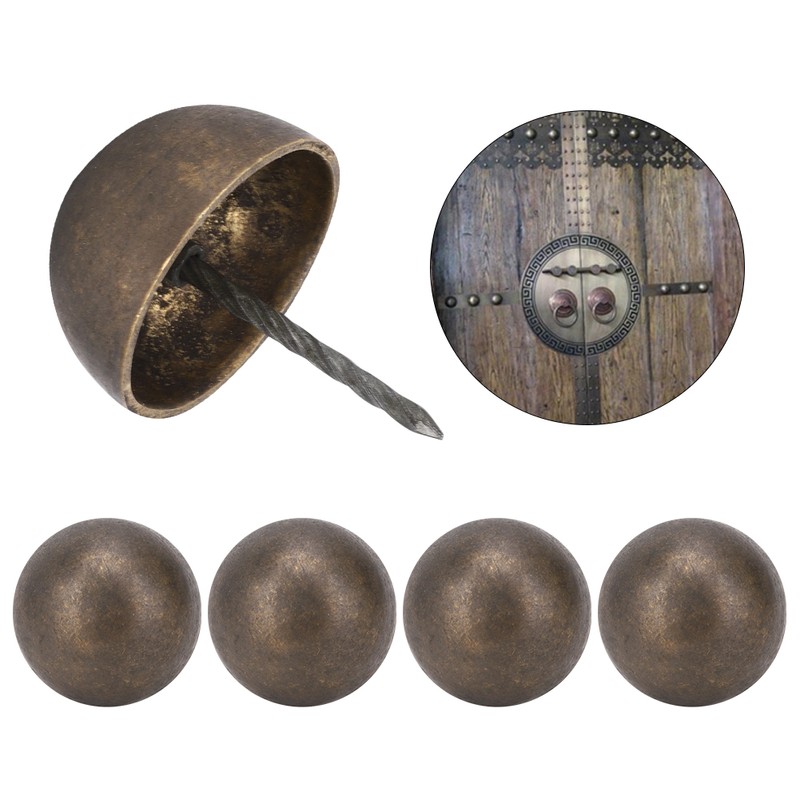 4Pcs Upholstery Nail Round Head Antique Brass Decorative Sofa Furniture