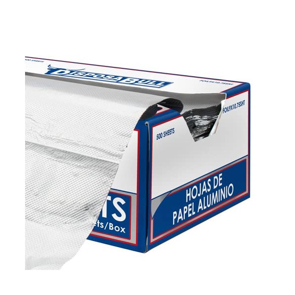 Value Series FOIL9.10SHT Pop-Up Aluminum Foil Wrap Sheets, Box of 500