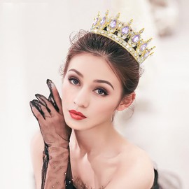 DRESHOW Queen Crown for Women Rhinestone Crystal Tiara Princess Crowns Wedding Headband Costume Party Hair Accessories Bridal Wedding Prom Birthday Party Crown Headband