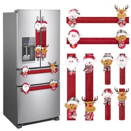 OurWarm Christmas Refrigerator Handle Covers Set of 8, Christmas Kitchen Decor Snowman Fridge Door Handle Cover Appliance Handle Covers for Christmas Decorations