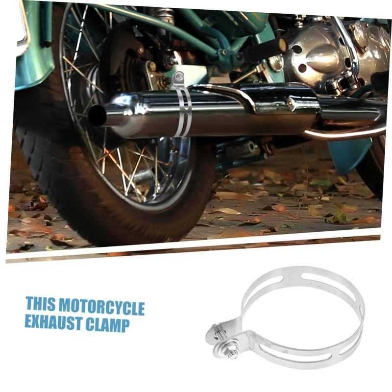 CHILDWEET Motorcycle Exhaust Bracket Clamp Stainless Steel Support for Secure