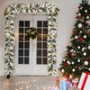 Craftsatin 2 Pcs 9ft Pre Lit Snow Flocked Christmas Garland