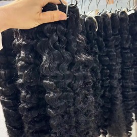 30 32 34 36 38 40 Inch 200 Density Raw Vietnamese Hair 360 Lace Frontal Wig Cambodian Burmese Curly Hair Bundlescolor: 1pcs bundle Burmese curly, Stretched Length: 14 Inches
