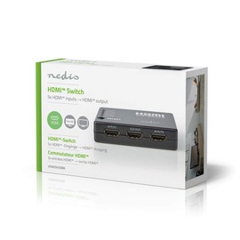 NEDIS HDMI Schalter | 3-Port | 4X HDMI Ausgang | 1x HDMI Ausgang | 1080p | 3.4 Gbps | ABS | Schwarz, 5-Port, VSWI3455BK