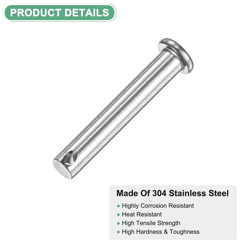 M METERXITY 4-Pack Single Hole Clevis Pins, M8 x 50mm