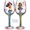 Bottom's Up 15-Ounce Lasting Friendships Handpainted Wine Glass