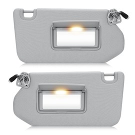 Left & Right Sun Visor with Light for 2013-2018 Nissan Pathfinder 2014-2017 Infiniti QX60, 2013 JX35, Driver & Passenger Side Gray Sunvisor Replacement 96401-9PB0A, 96400-9PB0A