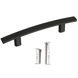 Aviano Hardware | 10 Pack Modern Curved Arch Handle | Cabinet,Drawer & Furniture Hardware | Kitchen Cupboard Door, Bedroom Dresser Drawer, Wardrobe and Office Furniture (Matte Black, 5-1/4")