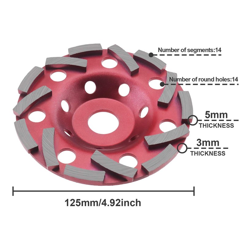 Create idea Diamond Cup Wheel for Concrete 125x22.23mm 14 Holes