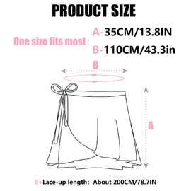 Bocurrtu Ballet Wrap Skirt, Sport Wrap Skirt, Sheer Chiffon Over Scarf for Dancing, Ballet Skirt Women, Ballet Costumes Tie Up Skirts, for Women,Girls Pink