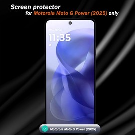 Cmiuubrer 1 Pack Privacy Screen Protector for Motorola Moto G Power (2025) with 2 Pack Camera Lens Protector, 9H Hardness, Anti Spy Tempered Glass Film, Black Protector