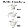 Hillbond Colander Set for Kitchen, 1.5, 3, 5 Qt Stainless