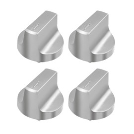 4Pcs Stove Knobs W11517334 Fit for Whirlpool Gas Ranges WEG515S0FB0 WEG515S0FS0 WEG745H0FS0, Oven Range Knob Surface Burner Control Knobs Stainless Steel Replace W11122869 W10850033