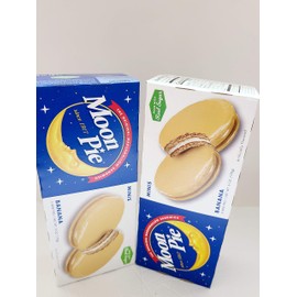 Moon Pie Minis The Original Marshmallow Sandwich 2 Boxes of Banana - 6 Pies per box (12 TOTAL)