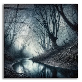 Epic Art 'Haunted Forest' by Rey Klimt Acrylic Glass Wall Art, 12" x 12"