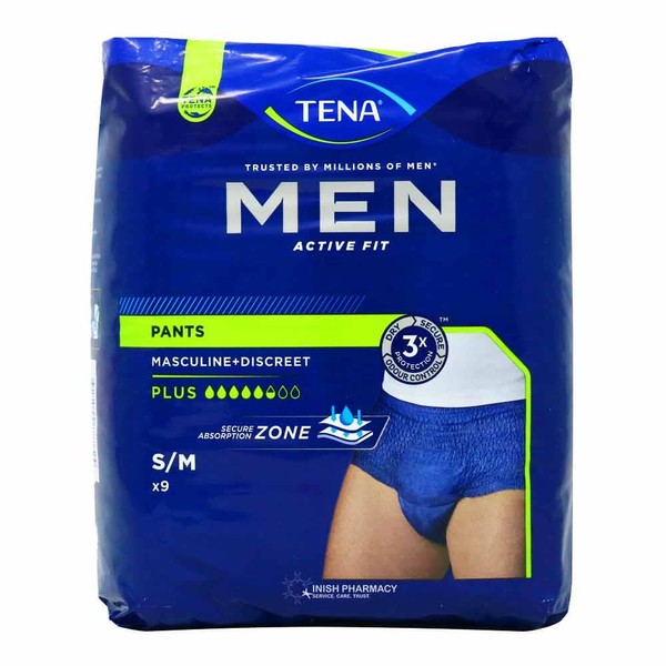 Tena Men Active Fit Plus Pants Small - Medium 9 Pack