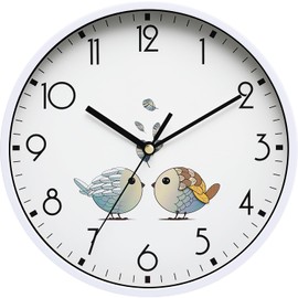 KSYOU 8 Inch Round Wall Clock Silent & Non-Ticking Retro Wall Clock Operated for Living Room Bedroom Kitchen Children Room(20 cm 8 inch), White