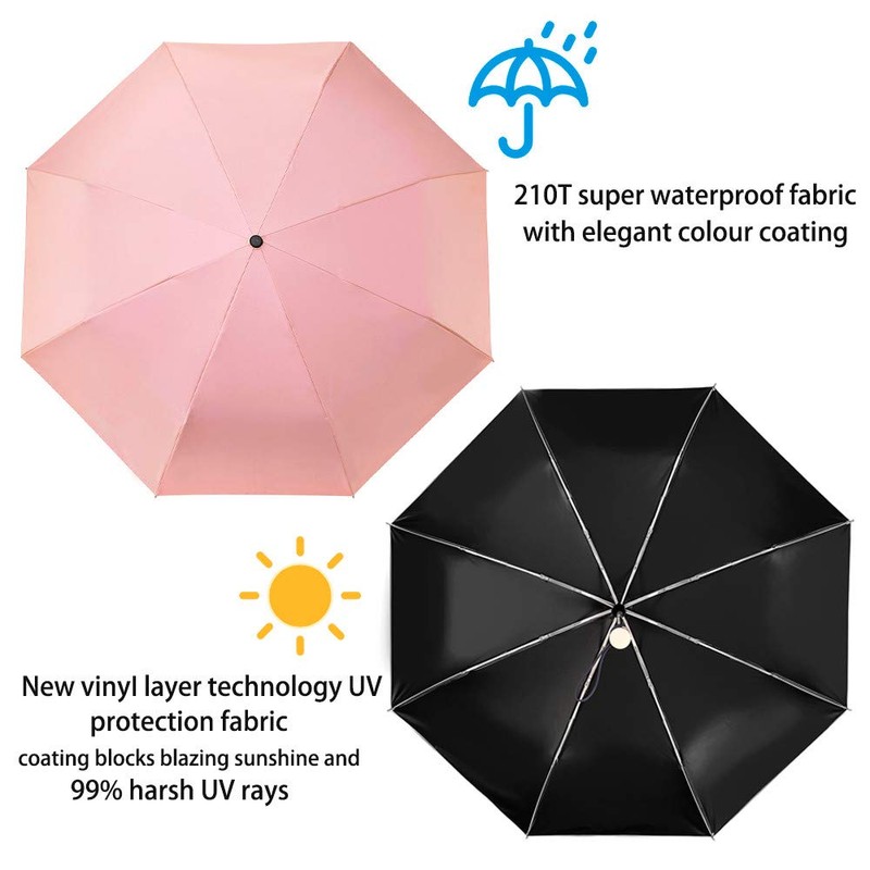 FDJASGY UV Sun Umbrella Compact Folding Travel Umbrella Auto Open
