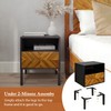 Bme Vivian Solid Wood Nightstand/Side End Table, Fully Assembled, with