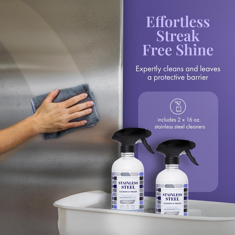Therapy Stainless Steel Cleaner and Polish 100% USDA Biobased, Fingerprint