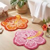 Drydiet 2 pcs 24 in Cute Hibiscus Flower Bathroom Rugs,