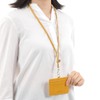 CIBOLA Premium Cowhide Leather ID Card Holder Neck Strap, Genuine
