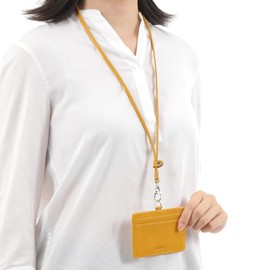 CIBOLA Premium Cowhide Leather ID Card Holder Neck Strap, Genuine Leather Set, Name Badge Holder, Pass Case, Commuter Holder, Leather Strap, Anti-Loss, Fall Prevention, Men's, Women's, ID Cards,