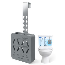 Toilet Tank Tablet Holder, Adjustable Silicone Toilet Tablet Holder for Inside Tank, Toilet Bowl Cleaner Holder, Toilet Tank Cleaner Caddy Basket, Helps Reduce Residue Buildup & Flapper Jams - Grey