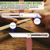 1Pcs Adjustable Bevel Gauge, 9 Inch/230mm T Bevel Blade Ruler,