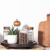 Round Decorative Tray Wood Bathroom Counter Organizer Farmhouse Kitchen Decor
