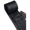HISDERN Black Ties for Men Hankerchief Funeral Tie and Pocket