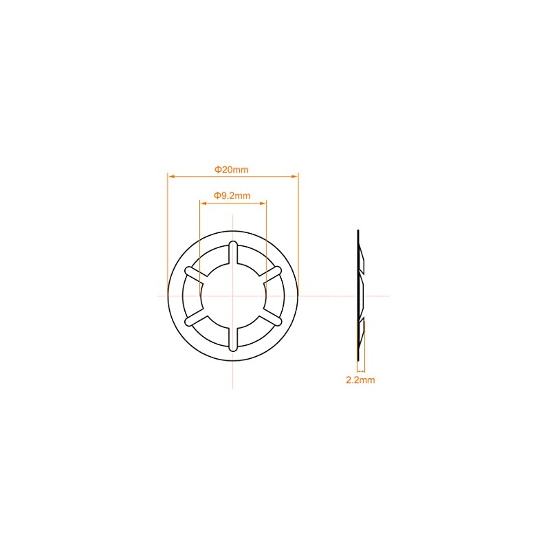 sourcing map Pack of 40 M10 Star Lock Washers 9.2