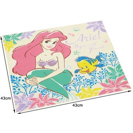 Skater KB4 Children's Lunch Cloth, Pink, 16.9 x 16.9 inches (43 x 43 cm), Little Mermaid, Ariel, Made in Japan