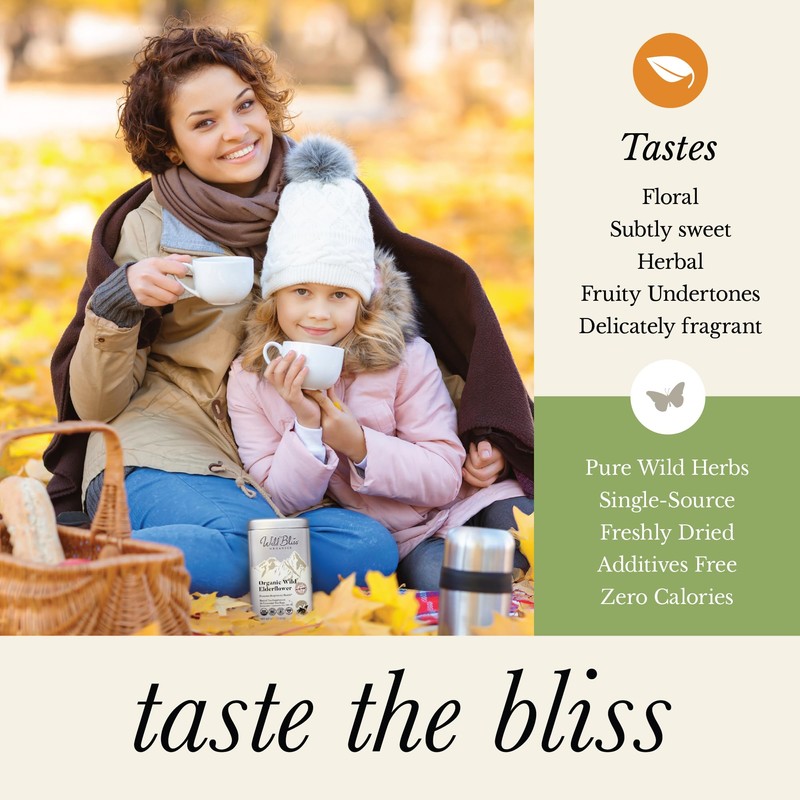 Wild Bliss Organic Elderflower Tea – Immune and Respiratory Support