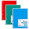 Mead Spiral Notebook, 3 Subject, Wide Ruled Paper, 7-1/2" x