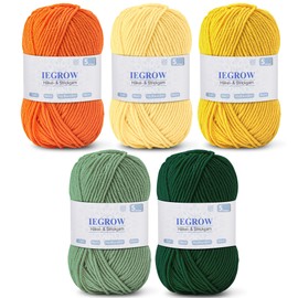 Crochet Yarn (50g x 5 Colours), 5-Ply Yarn for Knitting, Yarn for Crochet and Knitting, Hand Knitting Yarn Sets, Fleece Sweater for Knitting and Crafts, Super Soft Acrylic Yarn for Beginners and