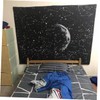 Zerodeko Cosmo Moon Tapestry Plush Decorative Hanging Cloth for Living