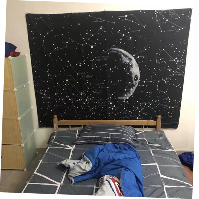 Zerodeko Cosmo Moon Tapestry Plush Decorative Hanging Cloth for Living