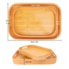 Geytetqi 2 Pack Bamboo Serving Trays with Handles, Rectangular Bamboo
