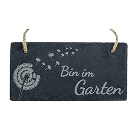 Spruchreif Slate Board with Engraving, Door Sign, Slate Sign with Cord, Garden Sign for Hanging, Gift for Gardeners, Garden Sign